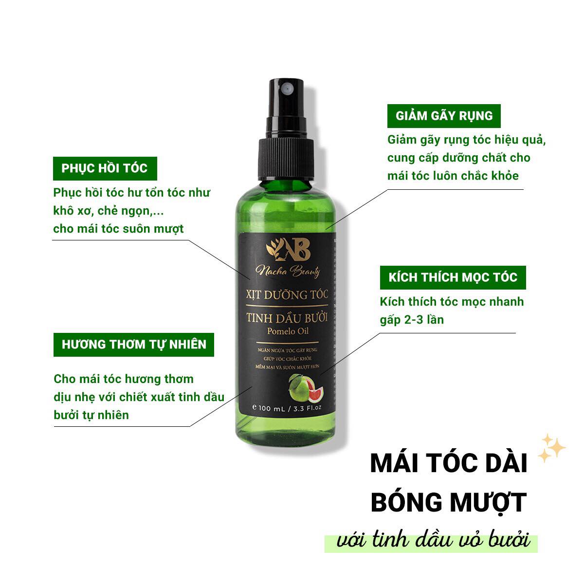 [HCM]Xịt tóc bưởi dưỡng tóc Pomelo trị rụng tóc kích thích mọc tóc 100ml