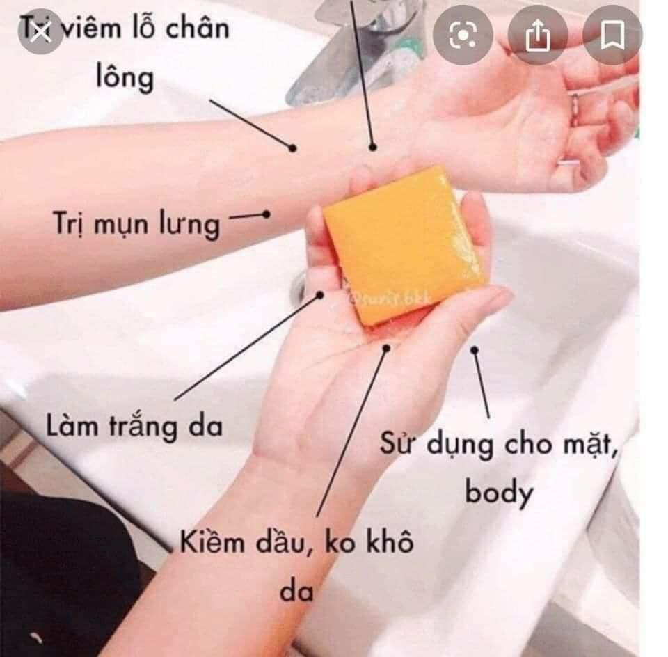 Xà phòng nghệ cam trắng da mụn thâm Thái Lan