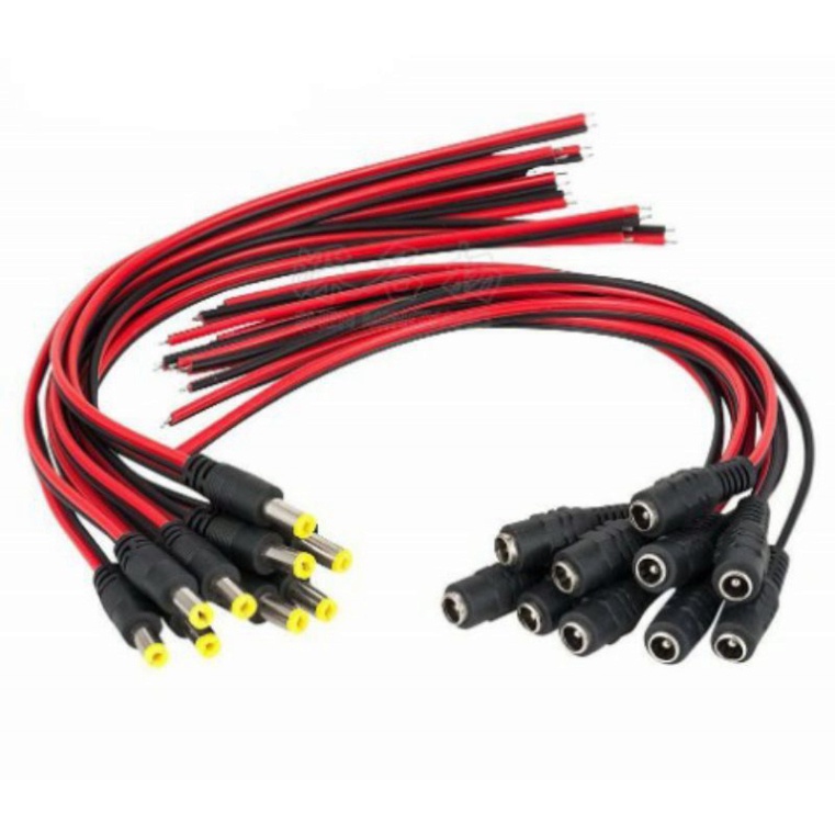 Jack Nguồn 5.5x2.1mm Jack DC có dây Đực/Cái