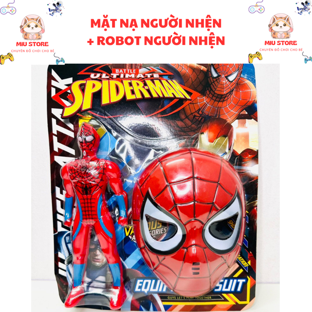 Đồ chơi Bộ mặt nạ siêu nhân nhện spiderman ( 1 mặt nạ và 1 spiderman)