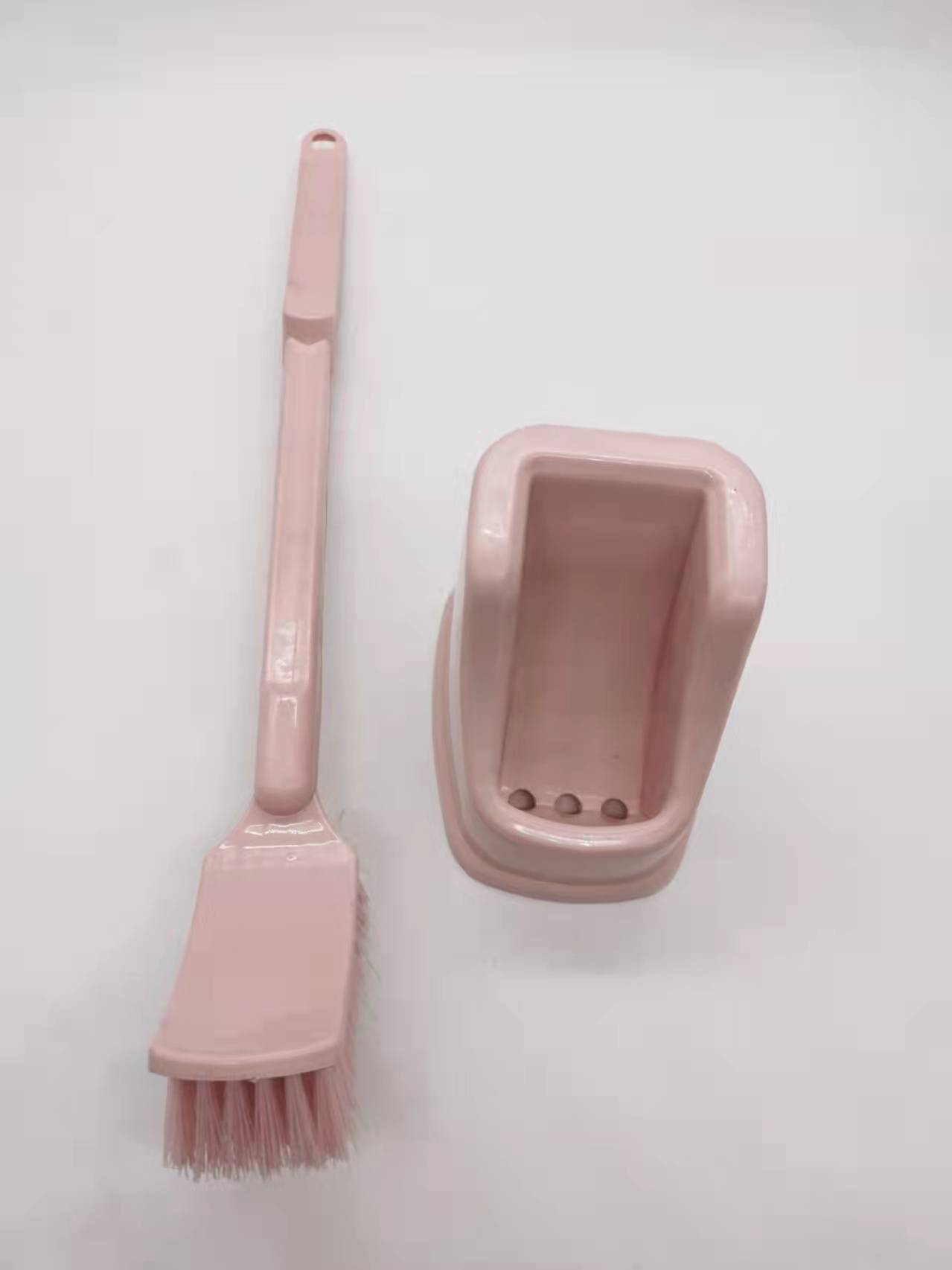 Ergo Nylon Bristles Brush Toilet Bowl Brush set Holder Stand Bathroom