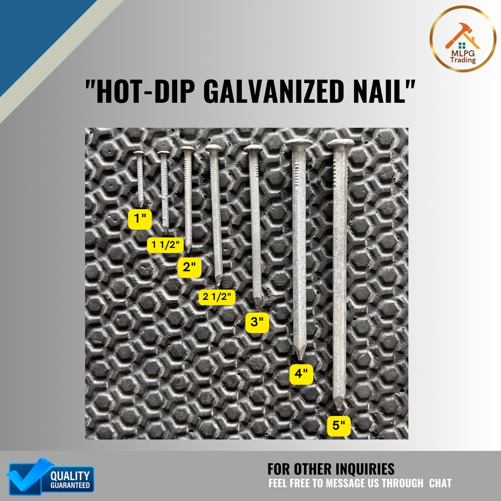 Hot-Dip Galvanized Nail (Pang Bangka) Rust Resistant Nail Lazada PH - Main Image