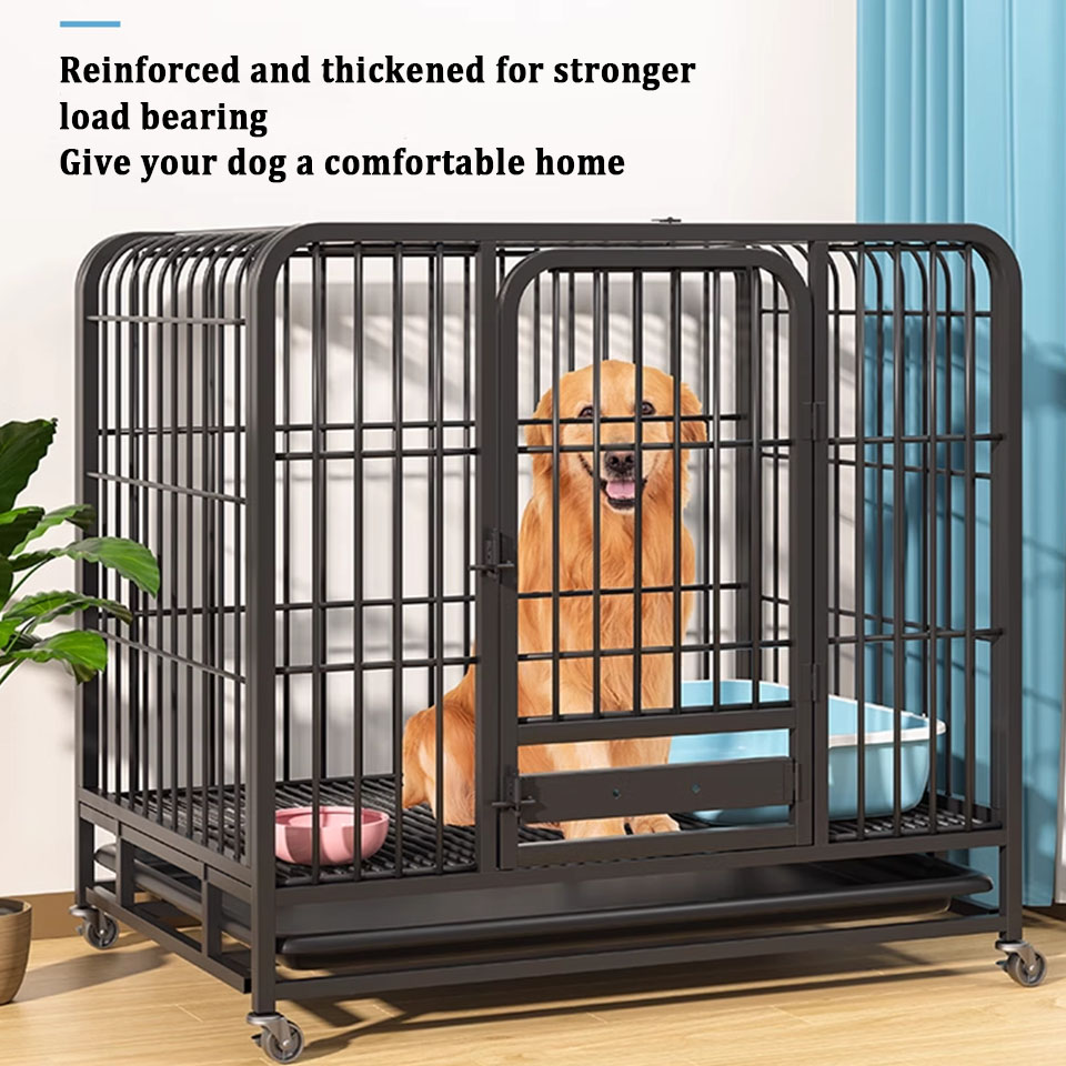 [COD]Square Tube Dog Cage Pet Cage Large Metal Dog Cage Crates with ...