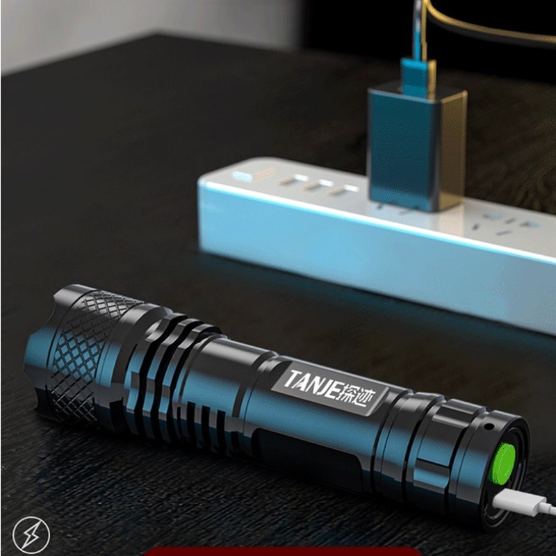 Outdoor Dimmable ABS Strong Light Flashlight / High Quanlity Portable USB Rechargeable Hand Light / Hand Lamp for Outdoor Camping Fishing Survival Hiking Emergency