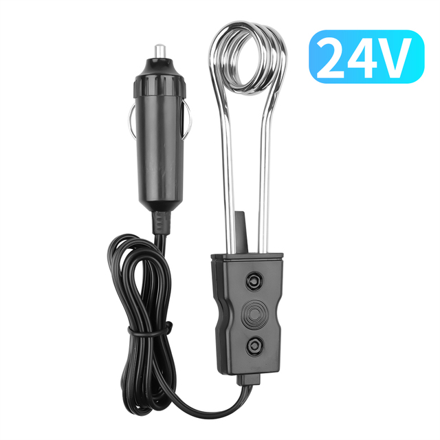 Mini Portable Electric Car Immersion Heater – 12V/24V, 200W, Stainless Steel, For Boiling Water, Coffee Or Tea While Camping Or Traveling