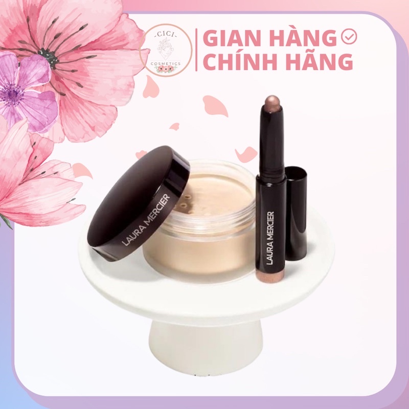 Set Laura Mercier mini gồm phấn phủ Laura Mercier mini và phấn mắt