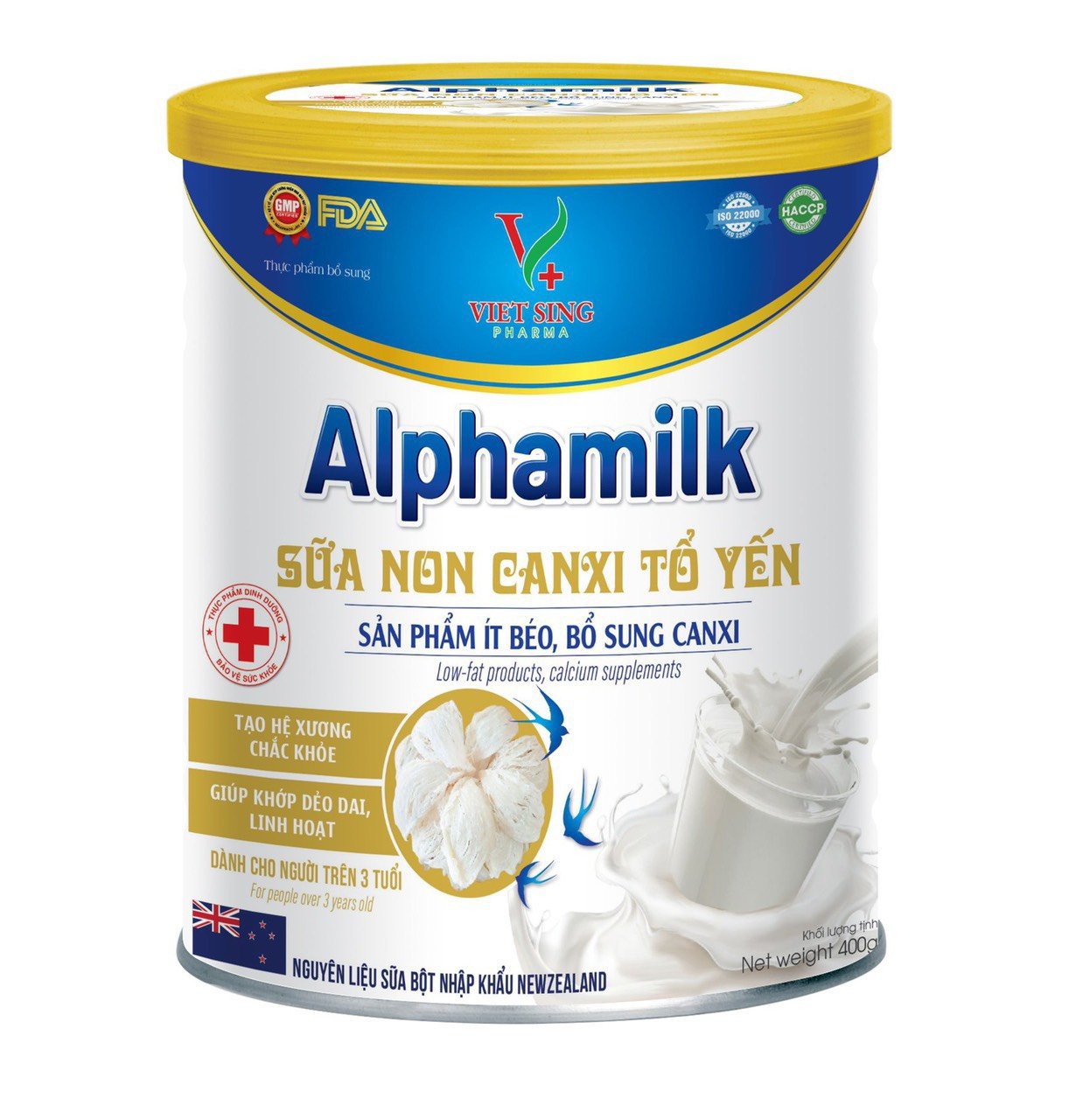 Hộp 900g Alphamilk Sữa Non Canxi Tổ Yến Giúp Tăng Cường Miễn Dịch, bổ sung canxi mk7 tăng chiều cao cho trẻ và ngừa loãng xương cho người lớn. tốt cho tiêu hóa, tim mạch và não bộ. thumbnail