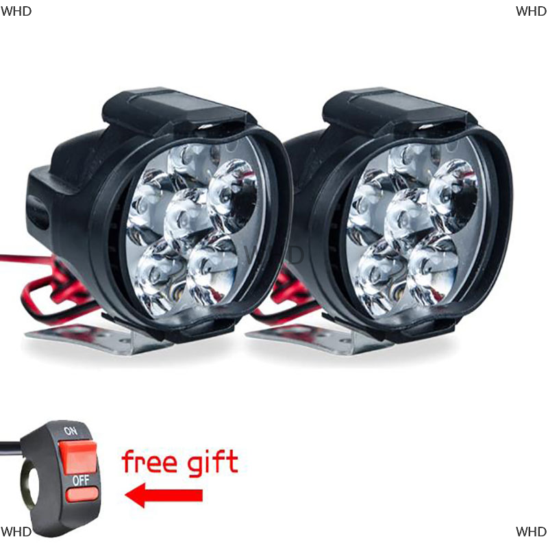 THM 1 đèn pha LED cho xe máy Đèn pha làm việc 6 bóng LED siêu sáng màu trắng