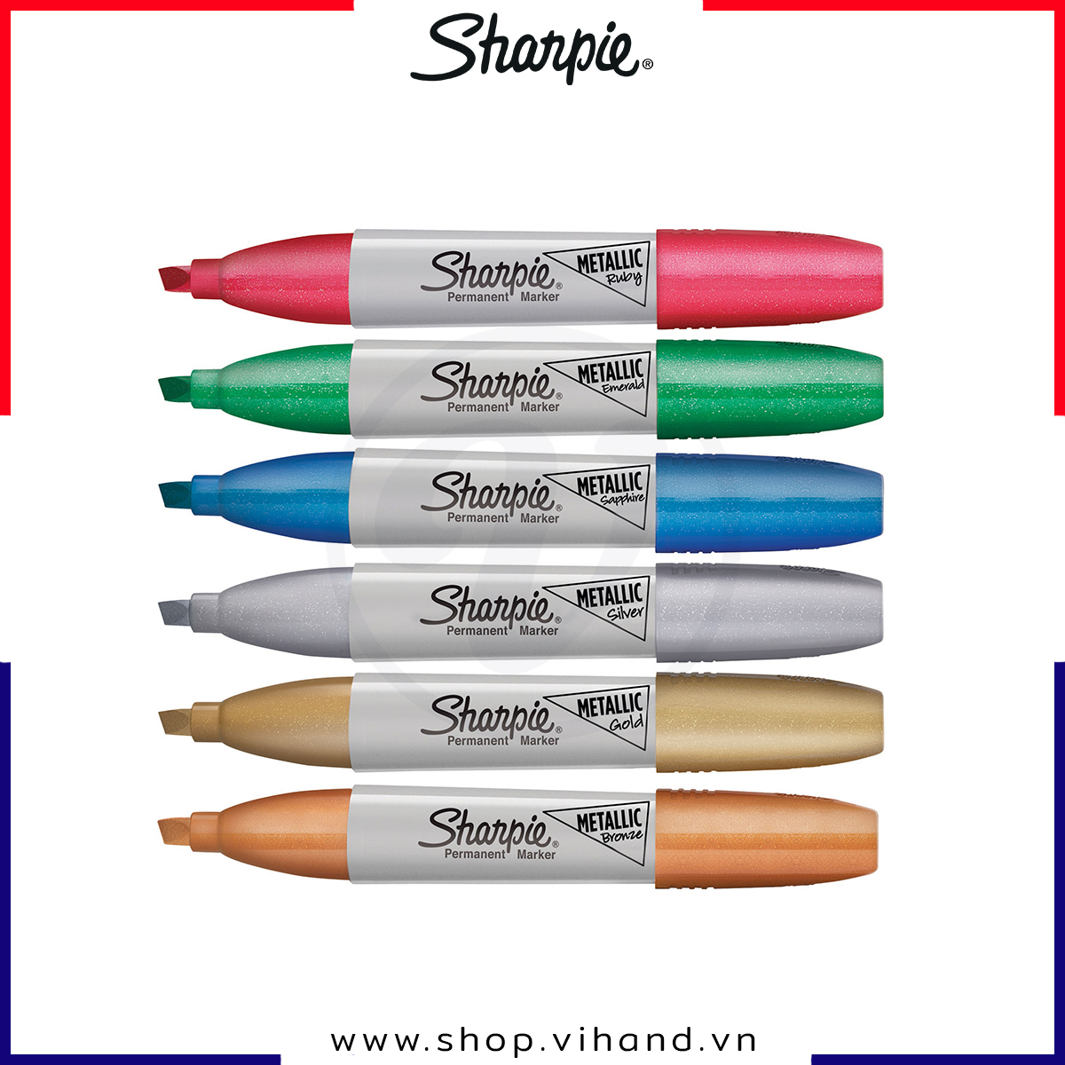 [HCM]Bút lông dầu không phai mực ánh kim Sharpie Chisel Metallic