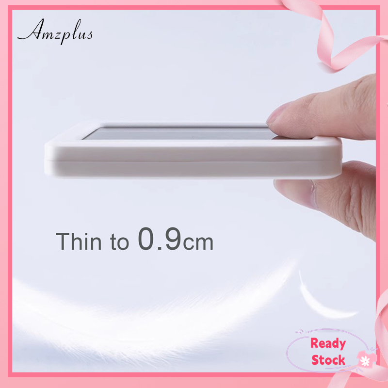 Amzplus Digital Wall Clock With 3.2inch LCD Display Temperature Time Humidity Meter For Indoor Bedroom Baby Room