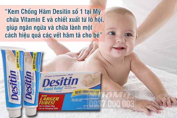Kem hăm Desitin tím/xanh cho bé 113g