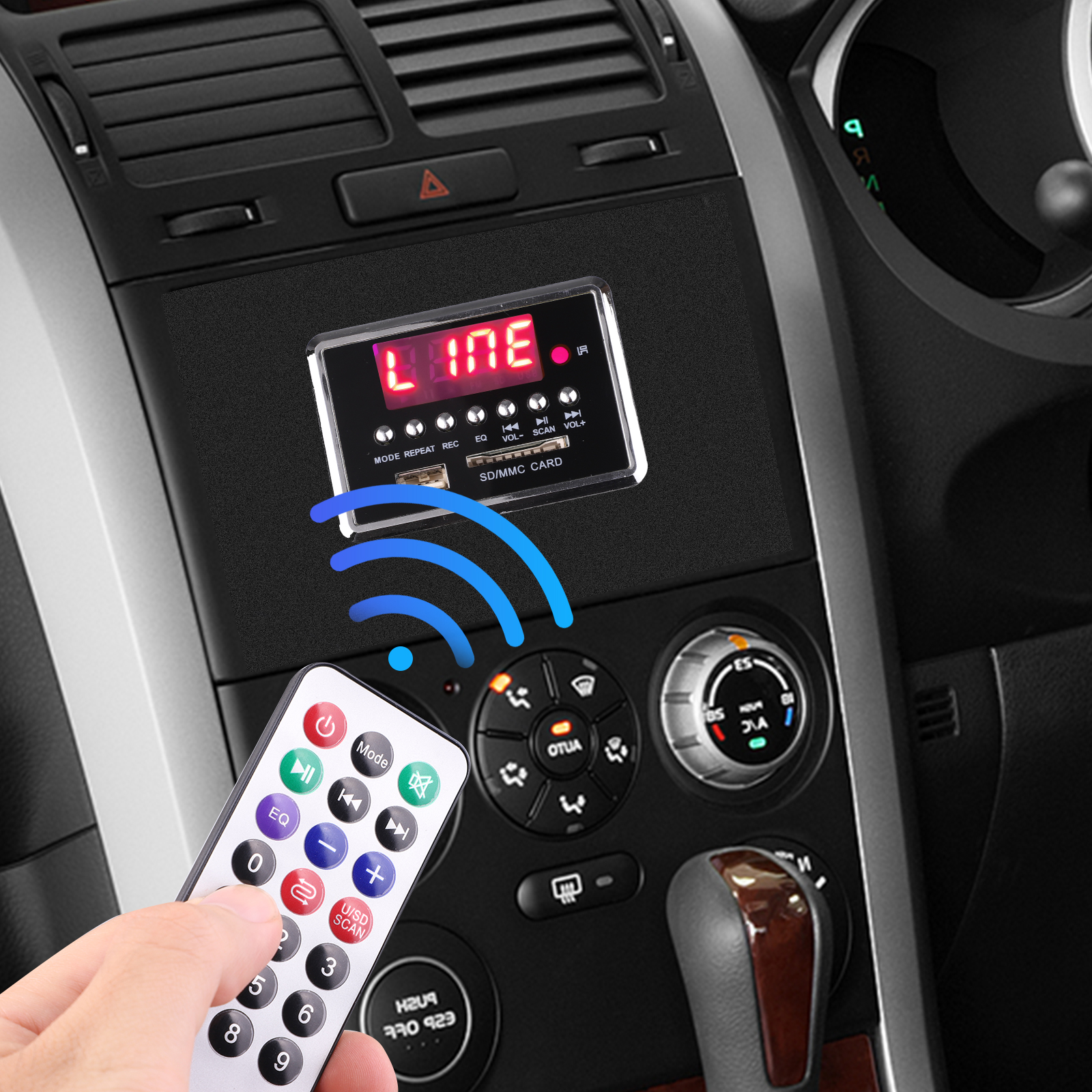 Bluetooth 5.0 MP3 Decoder Board DC 12V Wireless MP3 Audio Player Support USB SD LINE IN FM BLUETOOTH Recording LED Lossless