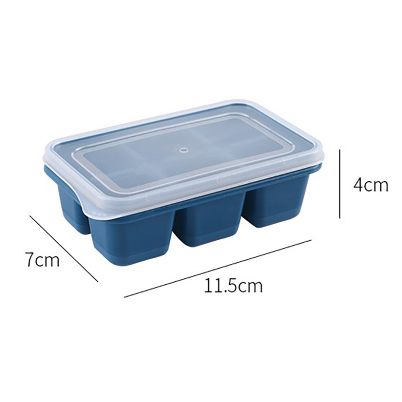 HE🔥 Silicone Ice Cube Mould with DIY Lid 6 Grid Soft Bottom ce Cube Mold Square Fruit Ice Cube Maker Tray Kitchen Bar Tools Acces