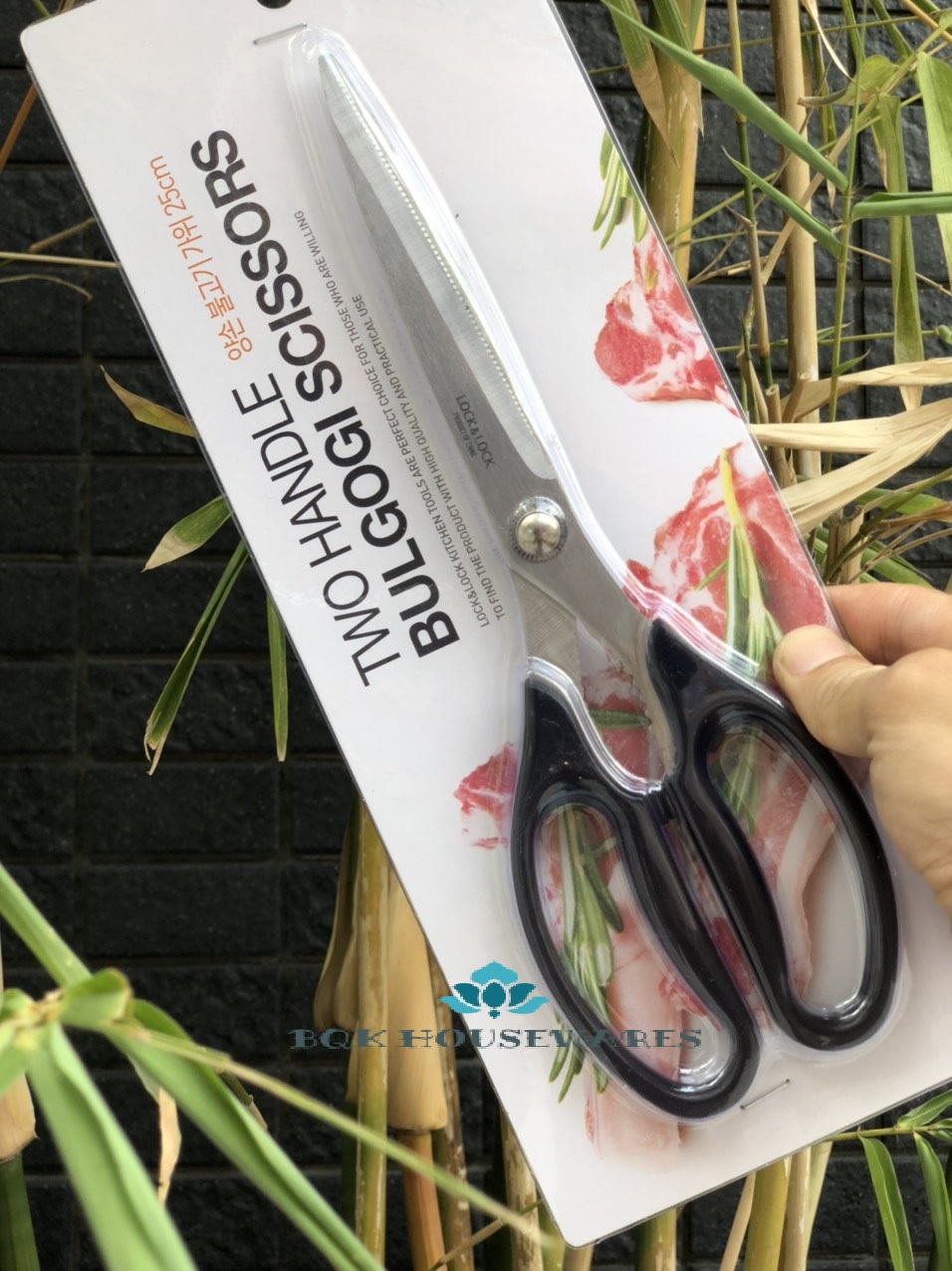 Kéo cắt thịt nướng Lock&Lock 25cm F00096 (Đen)