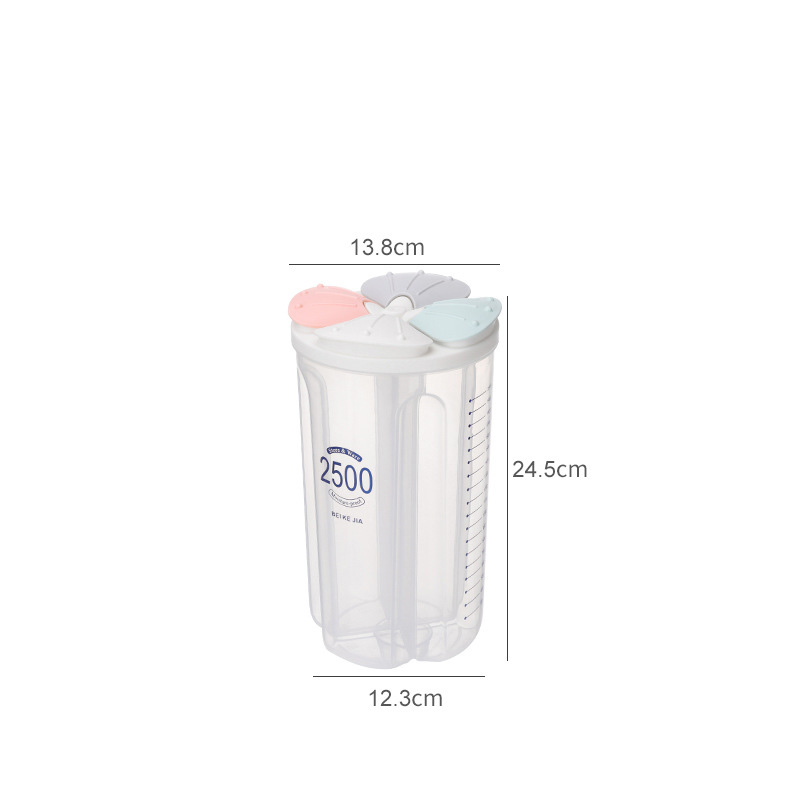 Transparent sealed jar for grains and miscellaneous grains, kitchen storage box with lid, bean food grade storage jar, plastic bottle jar