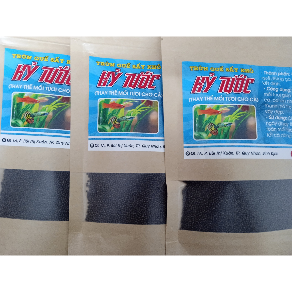 Thức ăn cao cấp cho cá cảnh_Hạt trùn quế sấy Hỷ Tước