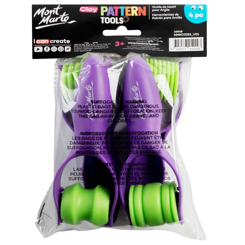 Mont Marte Clay Pattern Tool Set 4pc.