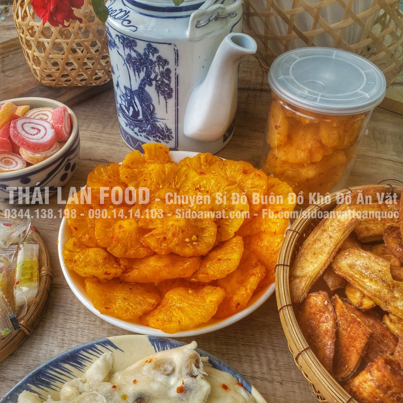 Thơm Sấy Dẻo Muối Ớt Thái Lan Lon 500gram