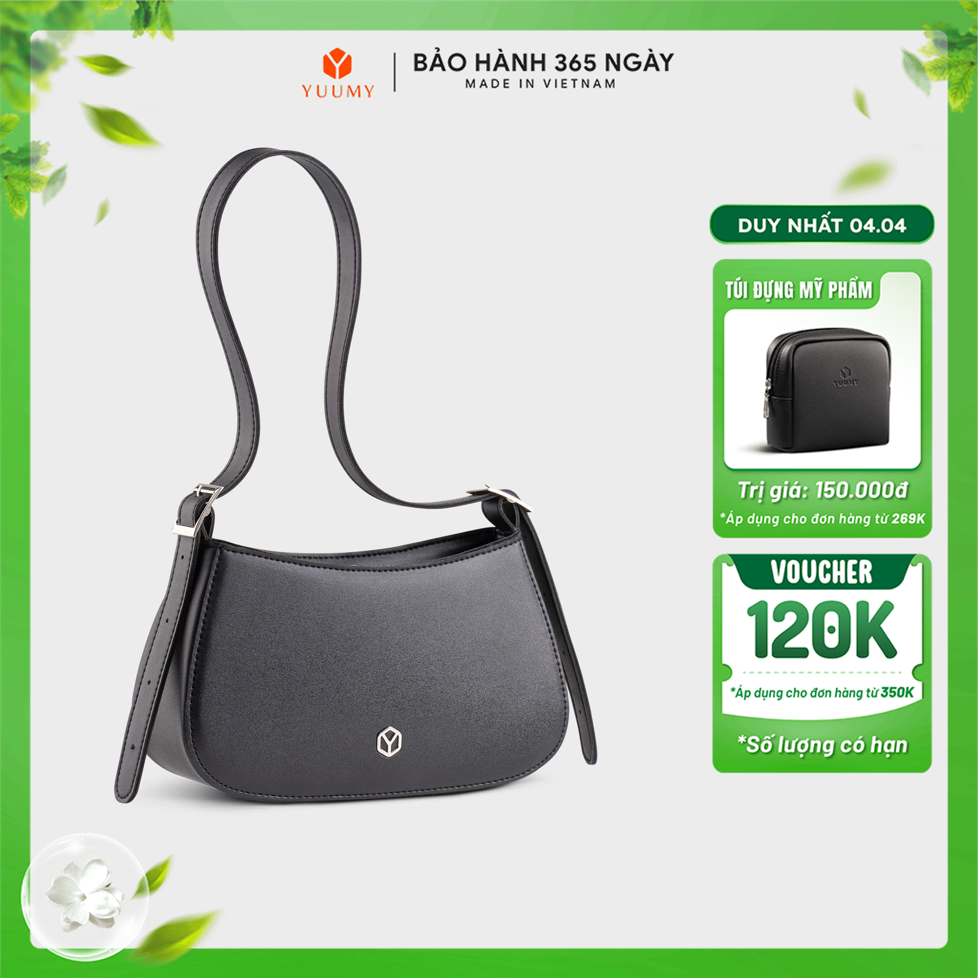 Túi Yuumy (Thời trang nữ kiểu dáng basic size 24 - Túi đeo vai da Seasand YN228)