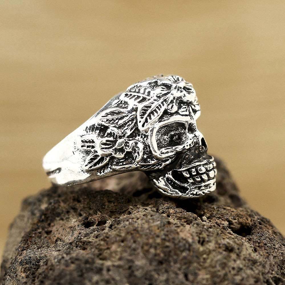 Skull Ring, gothique Skull Wings Ring pour hommes, Punk Grim Reaper