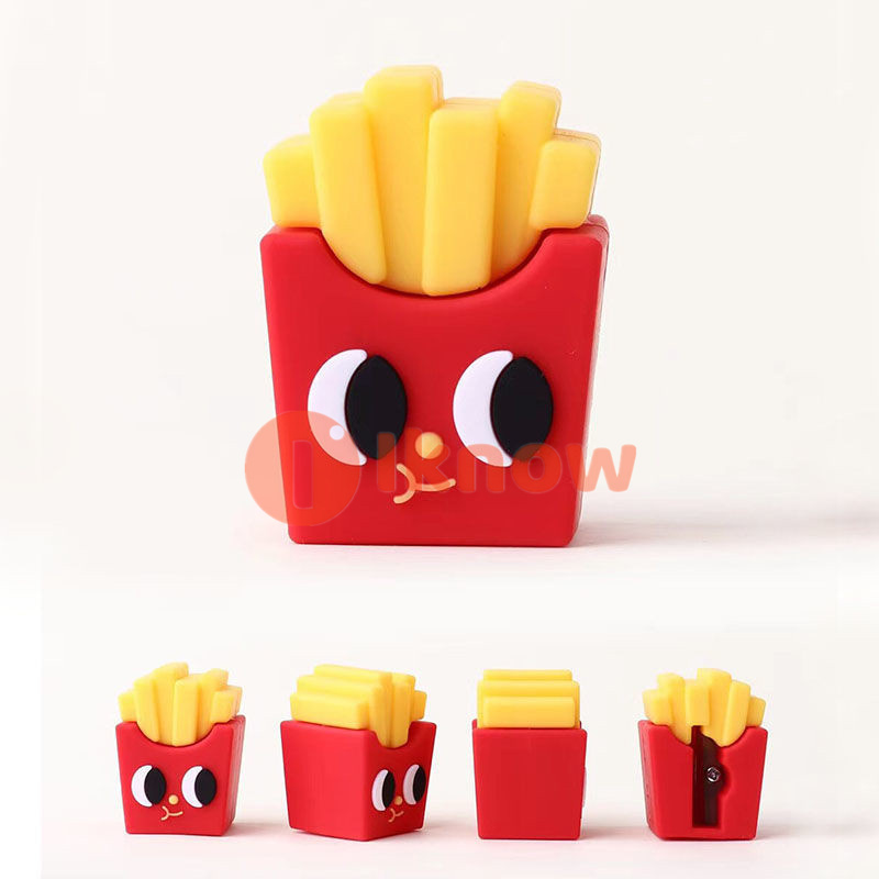 Manual Pencil Sharpener, Burger Fries Shape, Single Hole
