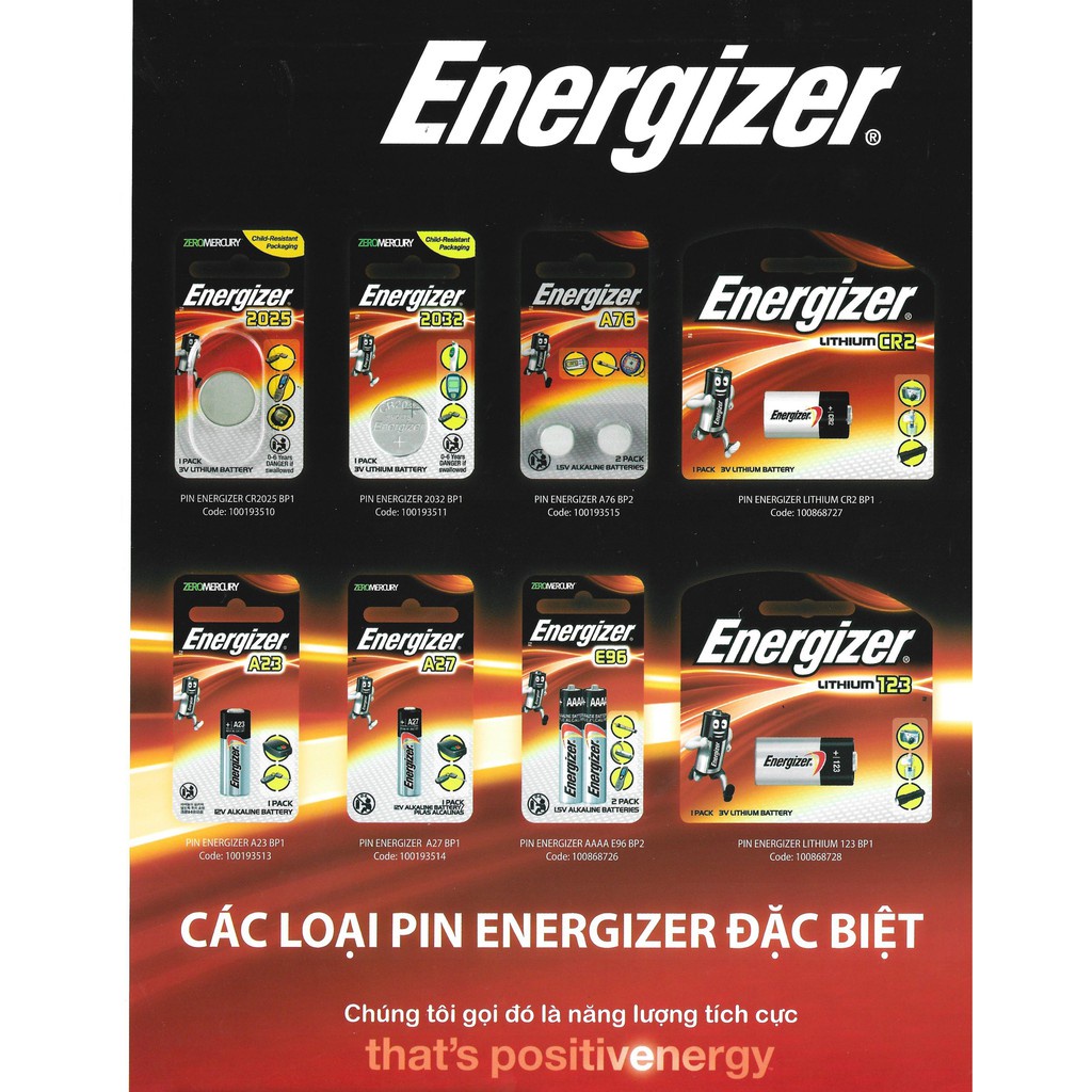 Pin Cúc Áo Energizer A76 BP2 - Vỉ 2 Viên