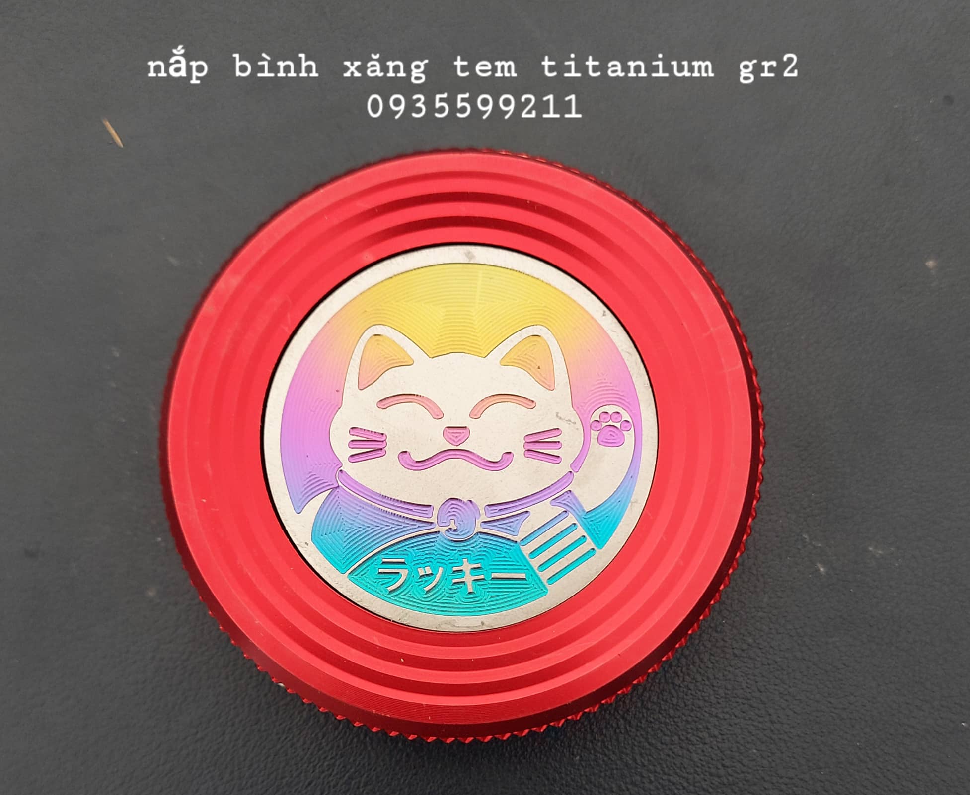 Nắp bình xăng nhôm cnc tem titan
