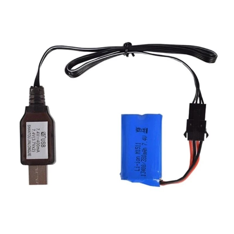 Cavo USB SM4P Per Batterie 7.4V (3.7Vx2) 500mA | Con LED E Protezione IC | Per Auto E Barche Radiocomandate