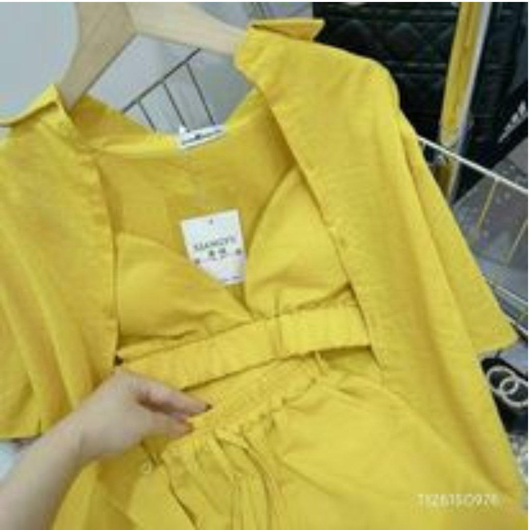 Sét đũi áo bra áo sơ mi quần short Hvy