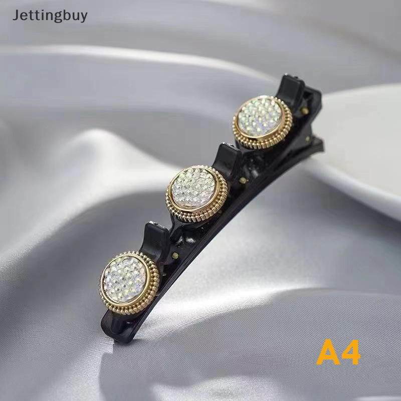 Flash Sale Sparkling Crystal Stone Braided Hair Clips Double Bangs Braided Barrettes Hairpins Women Girls Headwear Hair Styling Accessories