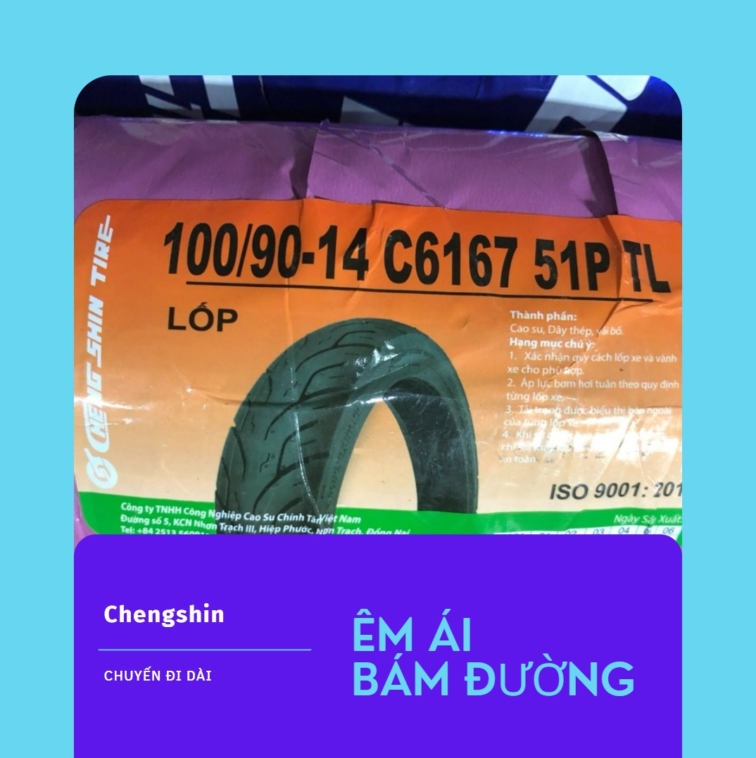 Vỏ 100/90 - 14 , vỏ sau pcx; sh mode chengshin không dùng ruột