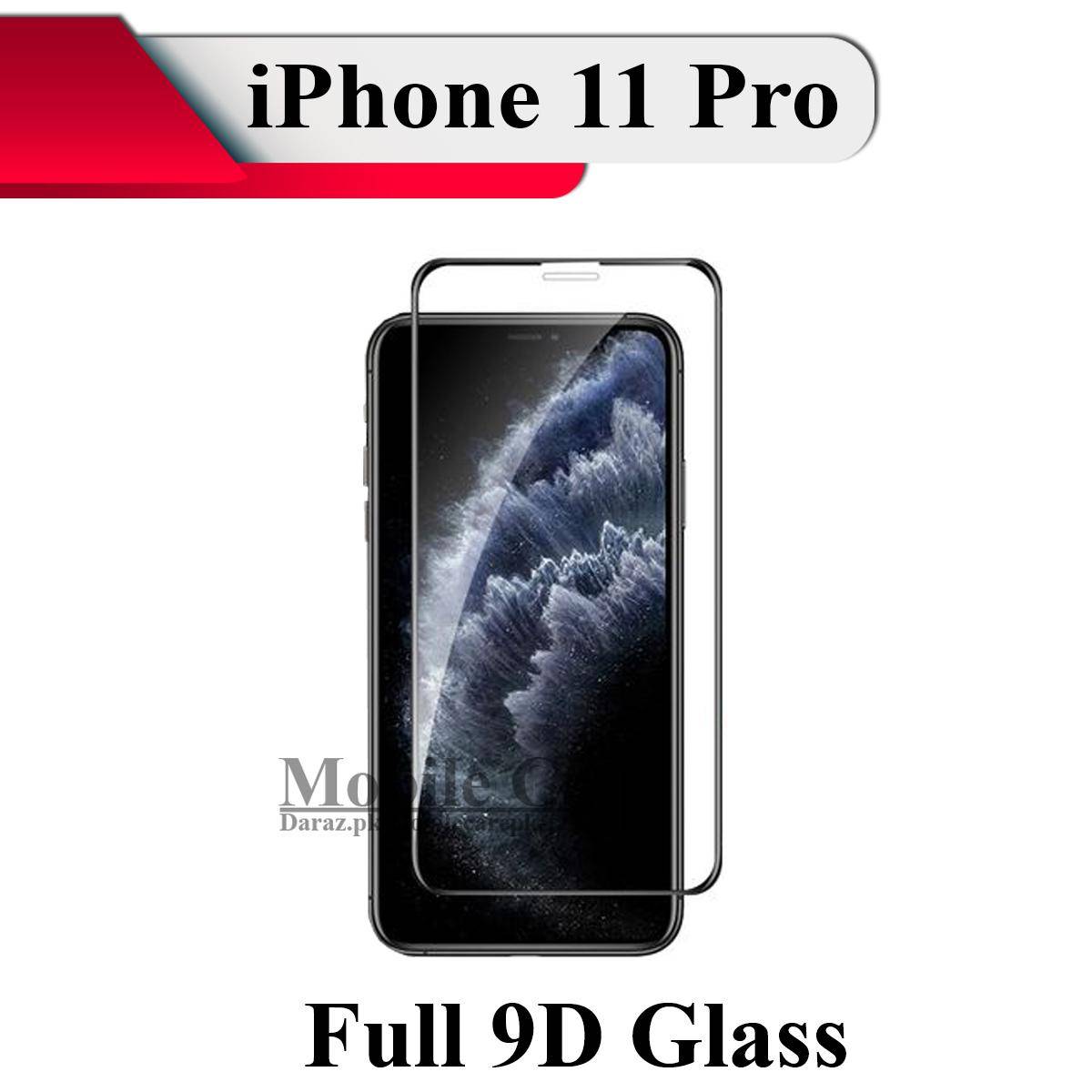 Apple iPhone 11 Pro Full Black 9D/5D/10D/11D/6D Tempered Glass Screen Protector Edge to Edge Full Glue Premium Quality Glass For iPhone 11 Pro