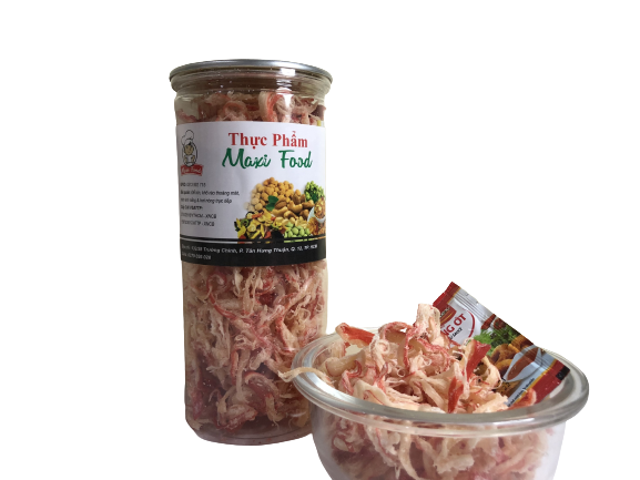 Combo 2 hũ (300g/hũ) Mực Xé Sợi Hấp Nước cốt dừa MAXIFOOD