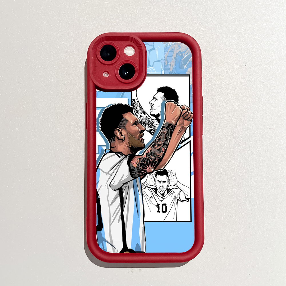 ZCSIBORUI for OPPO Reno 4 Pro 5G Back Cover Football Player Lionel Messi Pattern Soft Camera Protection Rubber Square Ladder Phone Case. 