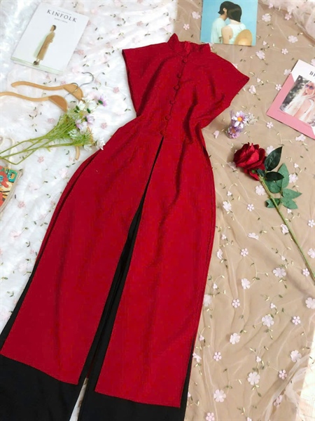 Set áo dài xẻ 2 tà thiết kế ZOMI
