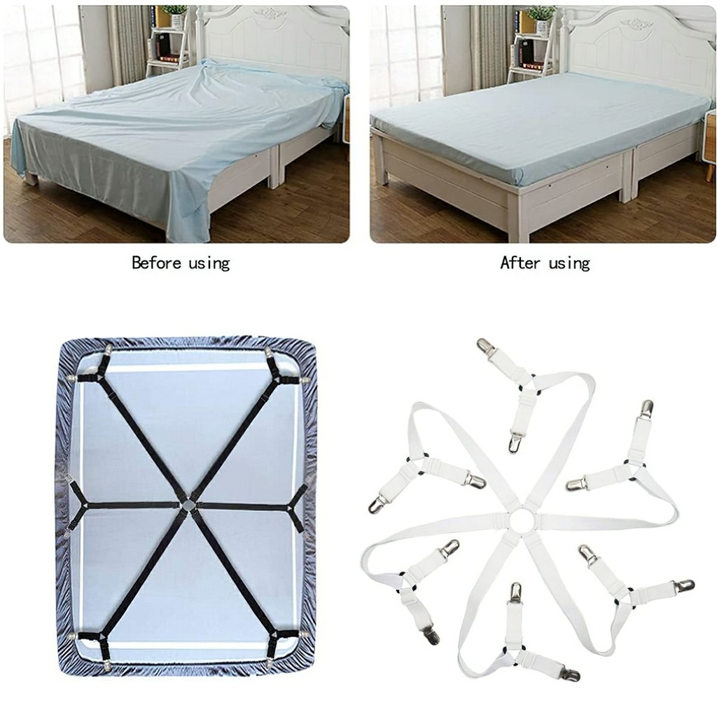 Adjustable bed sheet clamp hanging buckle strap heavy duty 6 triangle rope clamp
