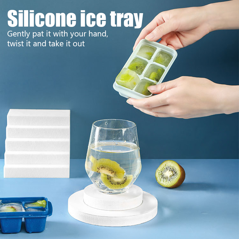 Silicone Ice Cube Maker Trays with Lids Small Square Mold Ice Maker Kitchen Tools Accessories Ice Mold