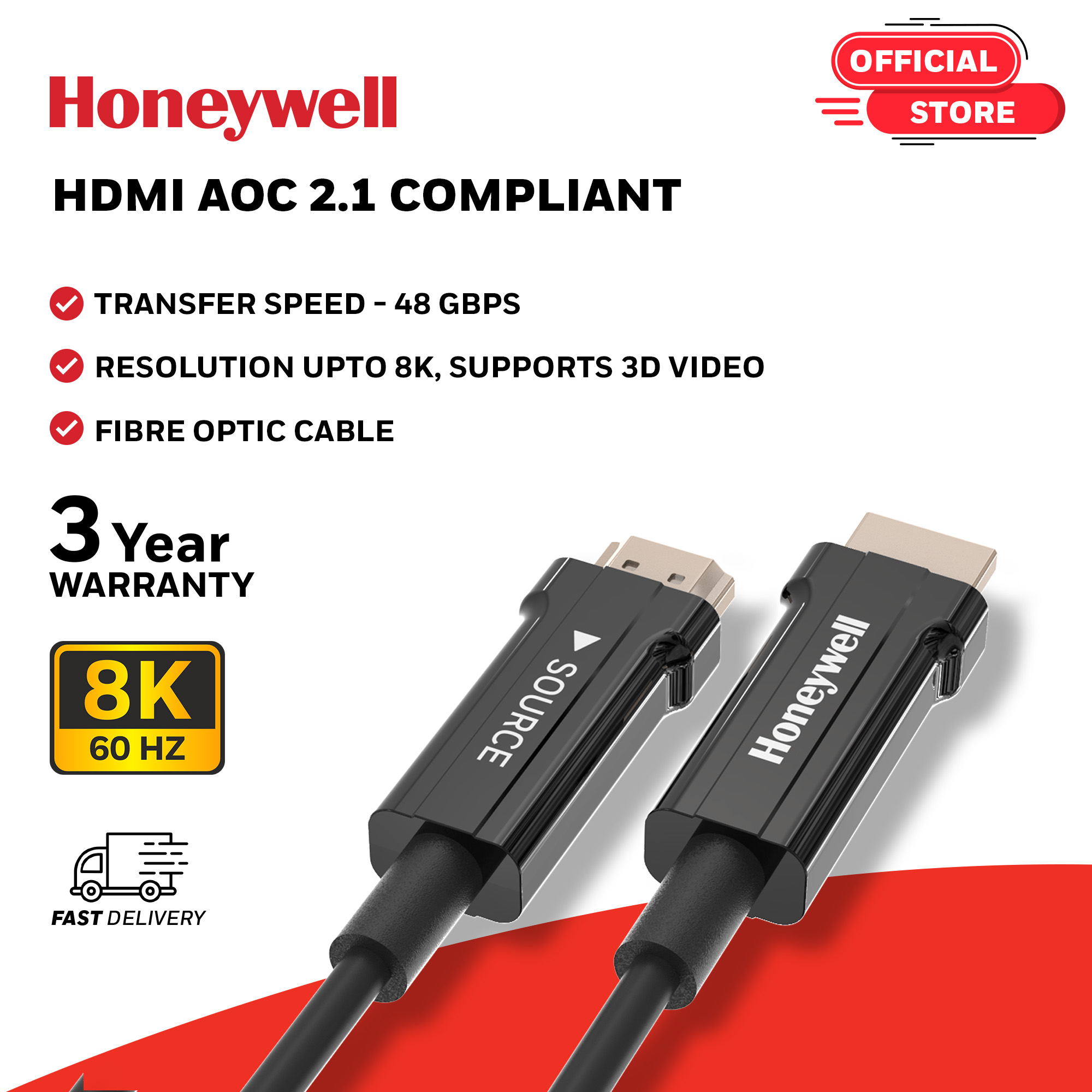 Honeywell HDMI AOC Complaint ,Transmission Speed of 48GBPS