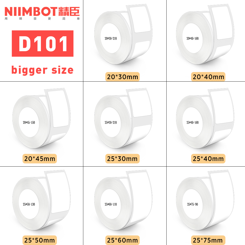 Niimbot Paper Niimbot D101 Label Paper White Self-adhesive Label Printer Niimbot ...