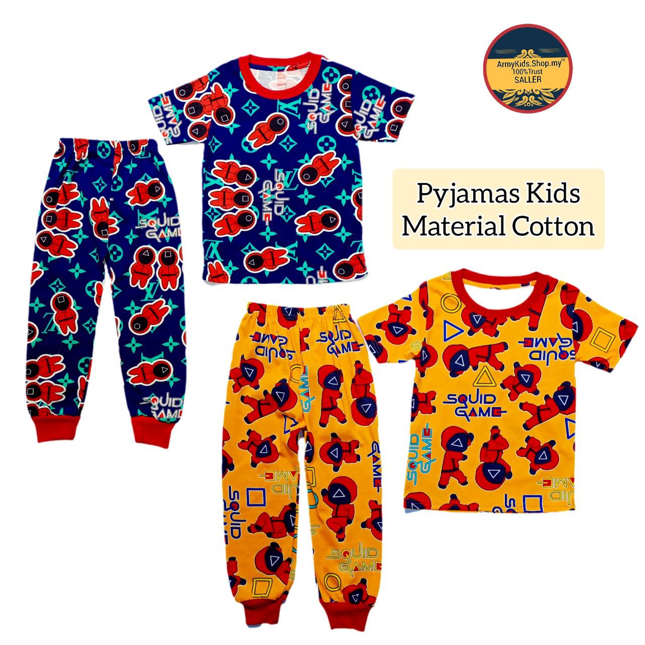 Pyjamas Squid Game kids Baju tidur budak squid game Baju tidur kanak kanak squid  game Baju pajamas budak squid game | Lazada