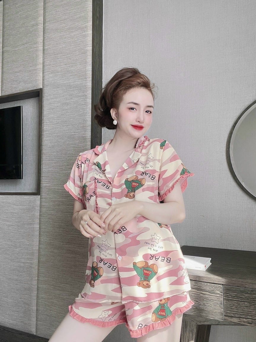 [HCM]Set Bộ Lụa Mango Đùi , Xinh Yêu Hàng Cao Cấp ( dưới 58kg) - Mẫu mặc sp thật