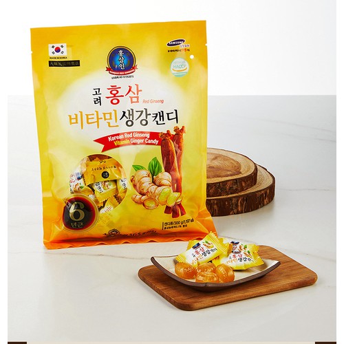 Kẹo Gừng Vitamin 365 Hồng Sâm Hàn Quốc - Gói 300gram thumbnail