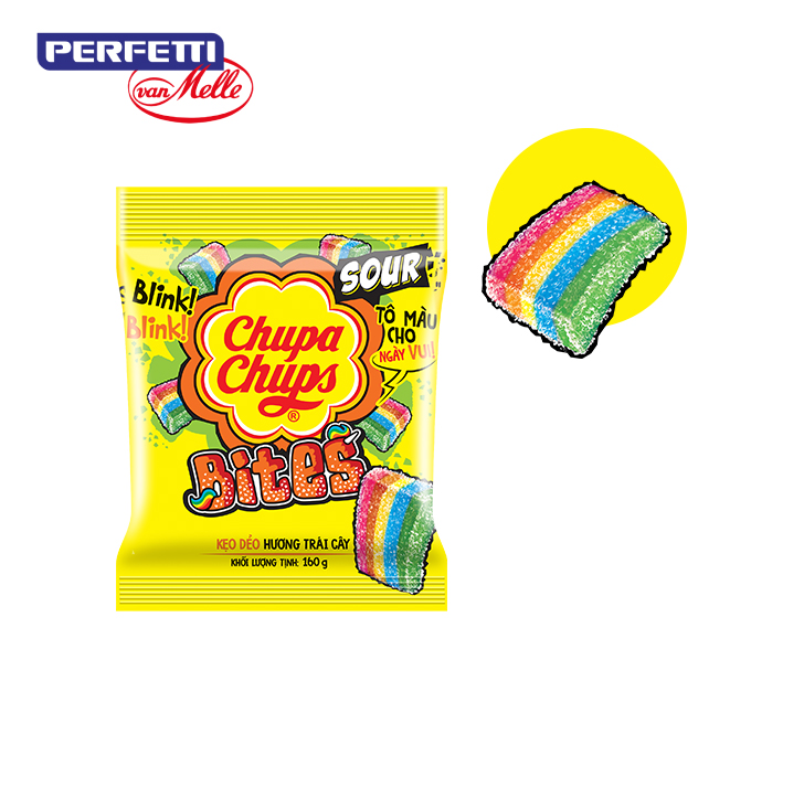 Chupa Chups kẹo dẻo Sour Bites Gói 160g thumbnail