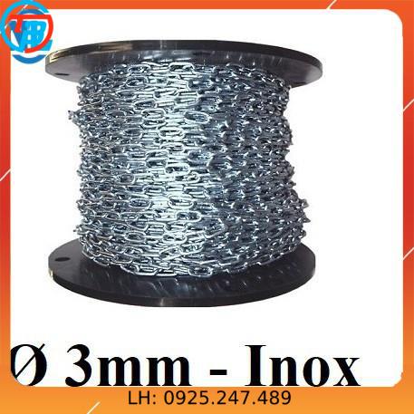 Dây xích INOX 304 phi 3 [ 3mm ] cáp thép giá sỉ.