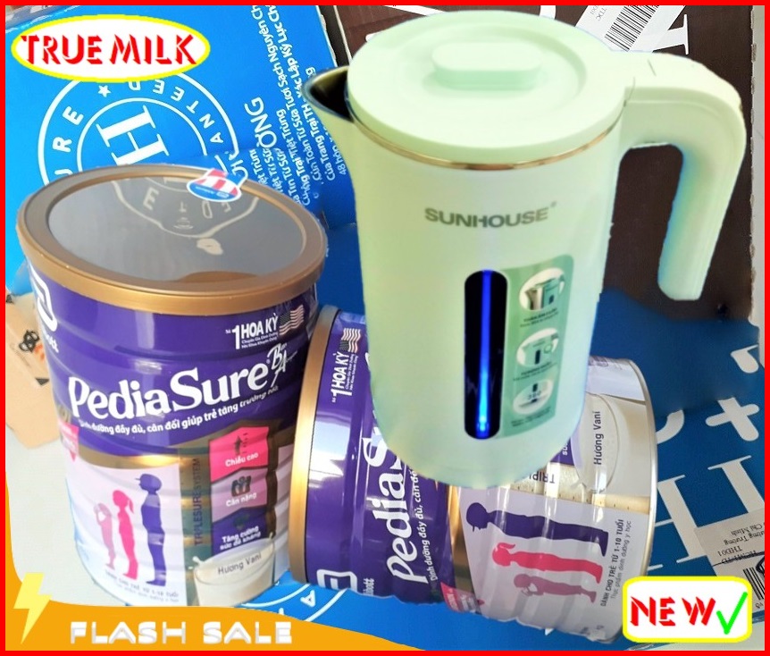 Bộ 2 lon Pediasure BA hương Vani 1.6kg (Tặng ấm đun cao cấp Sunhouse) - Pediasure 1600g - ba vani - sua pediasure - abbott pediasure - pediasure 1kg6 - sua abbott - sua pediasure hương vani - pedia1600 - Trueme TrueMilk TrueMeNews LazadaTrueMe