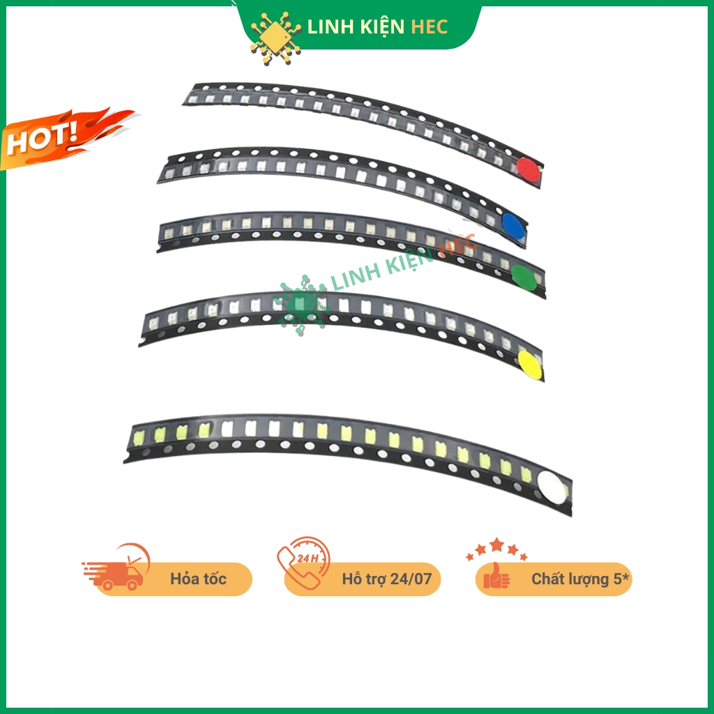 LED dán 0805 đủ các màu 10 chiếc linh kiện hec