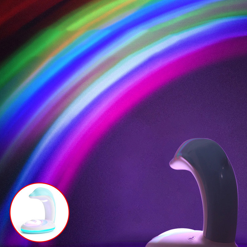 Night light shell rainbow projector making machine colorful romantic dream bedside starry sky Decorative lamp PVC
