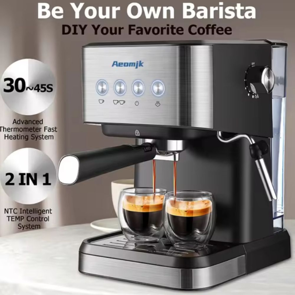 Mesin Kopi Espresso Coffee Maker Frothing 20 Bar 1050W