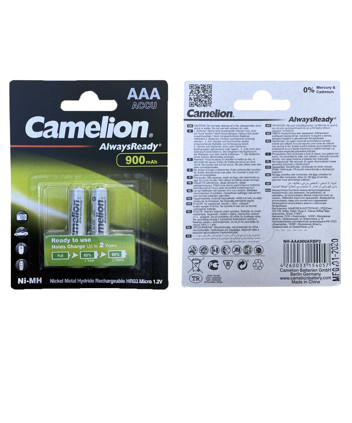 [HCM]Pin sạc AAA Camelion 900mah ( vỉ 2 viên )