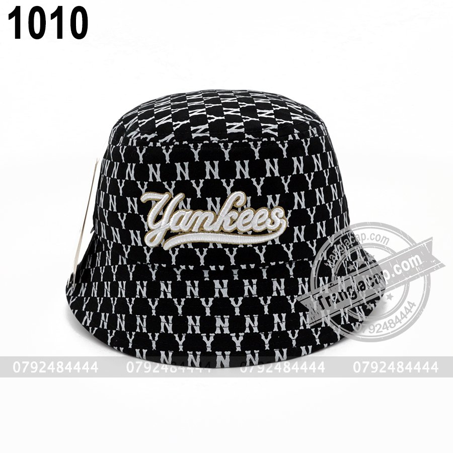 Combo 2 Nón bucket MLB Monogram NY đen